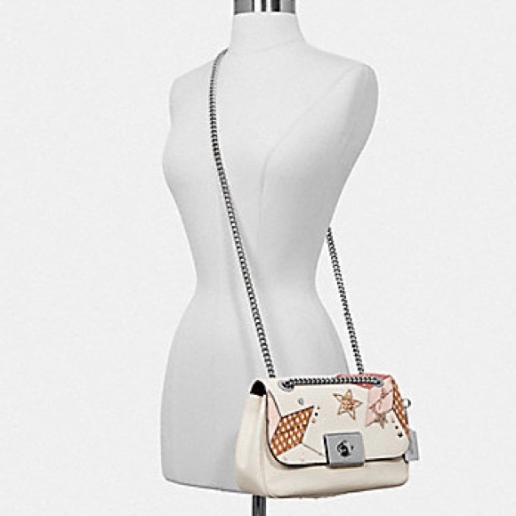 New Coach Cassidy Star Patchwork Embellished Chain Crossbody Bag Shoulder Purse - Picture 3 of 16